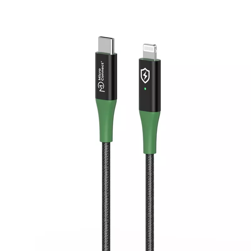 Microconnect MC-SMART USB C-L-2 lightning kabelis 2 m Melns, Zaļš