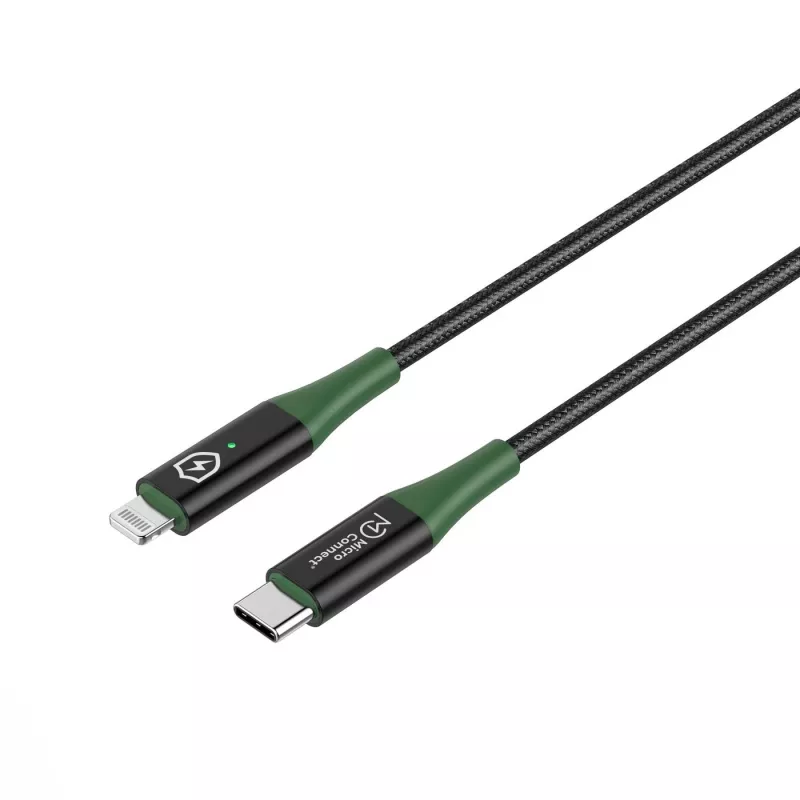 Microconnect MC-SMART USB C-L-2 lightning kabelis 2 m Melns, Zaļš