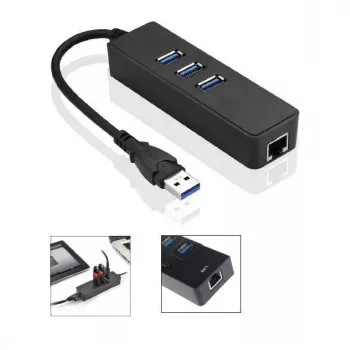 Microconnect MC-USB3.0HUBWETH klēpjdatora dokstacija/portu replikators USB 3.2 Gen 1 (3.1 Gen 1) Type-A melns