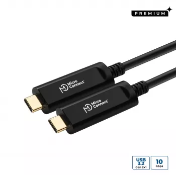 Microconnect MC-USB3.1C15OP USB kabelis USB 3.2 Gen 2 (3.1 Gen 2) 15 m USB C Melns