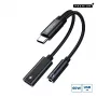 Microconnect MC-USBC-AUDIOCF video kabeļa adapteris 0,13 m, sudraba krāsā