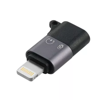 Kabeļa dzimuma mainītājs Microconnect MC-USBCLIGHT USB-C uz Lightning sudraba krāsā