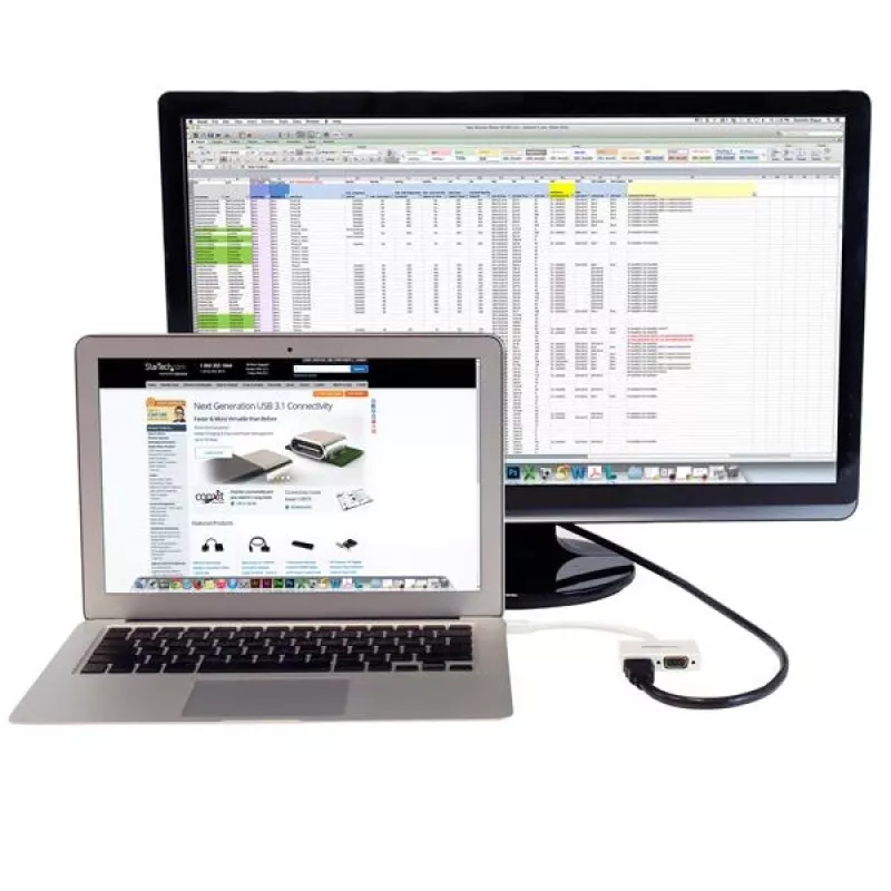 StarTech.com Ceļojumu A/V adapteris: 2 vienā Mini DisplayPort uz HDMI vai VGA pārveidotājs - Balts