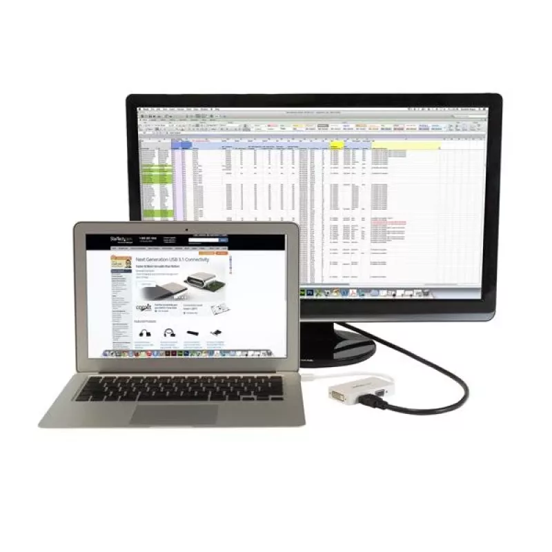 StarTech.com ceļojumu A/V adapteris: 3-in-1 Mini DisplayPort uz VGA DVI vai HDMI pārveidotājs - Balts