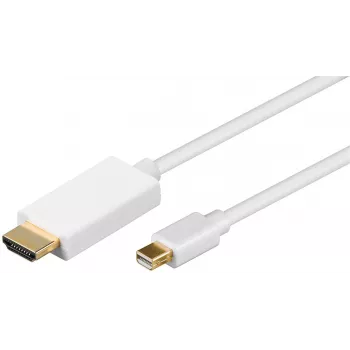 Microconnect MDPHDMI1 video kabeļa adapteris 1 m HDMI Type A (Standard) Mini DisplayPort balts