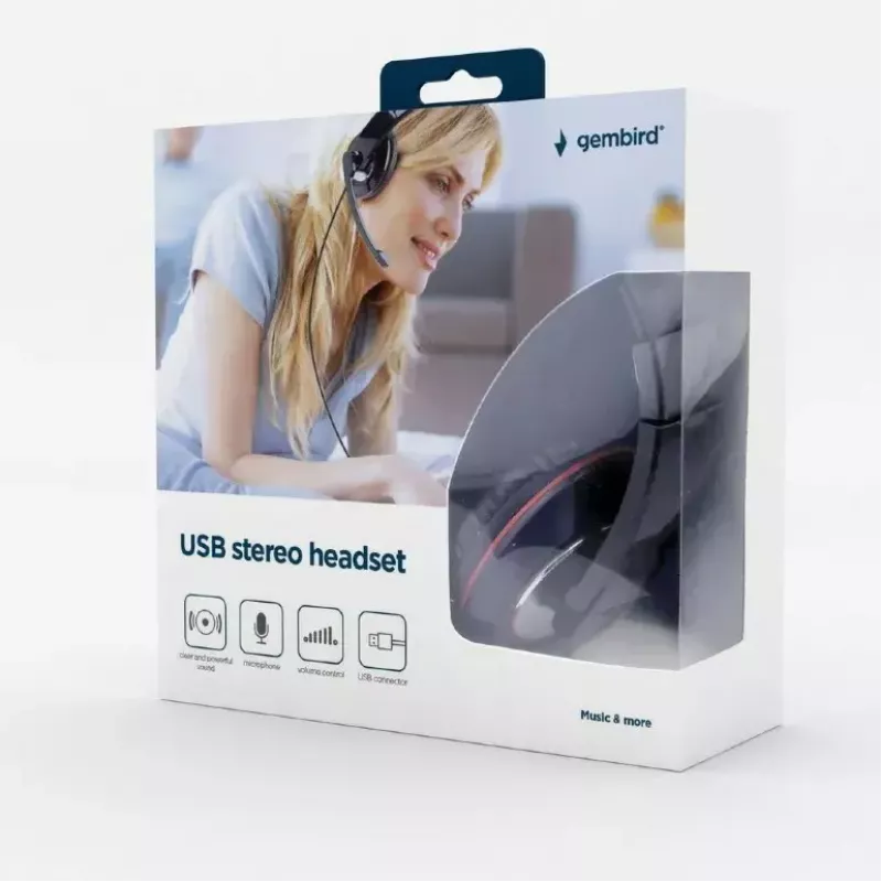 Austiņas Gembird MHS-U-001 USB vadu austiņas