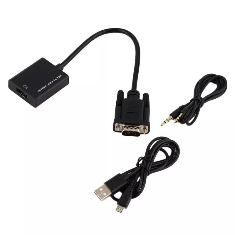 Microconnect MONGGHDMI video kabeļa adapteris 0,3 m HDMI Type A (Standard) VGA (D-Sub) Melns