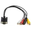 Microconnect MONGGSV video kabeļa adapteris 0,3 m VGA (D-Sub) RCA + S-Video melns