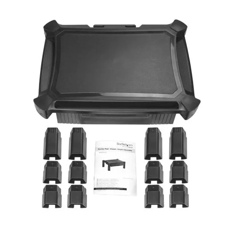 StarTech.com Monitora paaugstinātājs - atvilktne - augstumā regulējams, brīvi stāvošs, 10 kg, 33 cm (13 collas), 81,3 cm (32 collas), augstuma regulēšana, melns