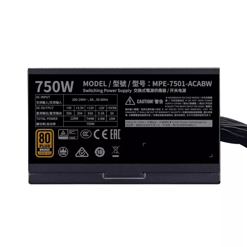 Barošanas bloks Cooler Master MWE 750 Bronze 750 W