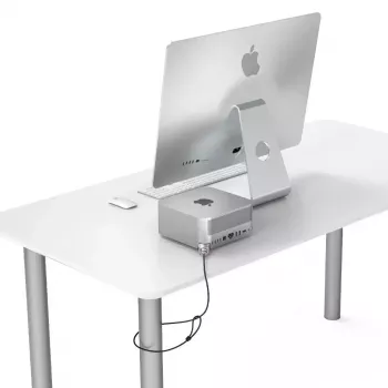 Compulocks Mac Studio Ledge Lock adapteris atslēdzams kabeļslēgs sudraba krāsā
