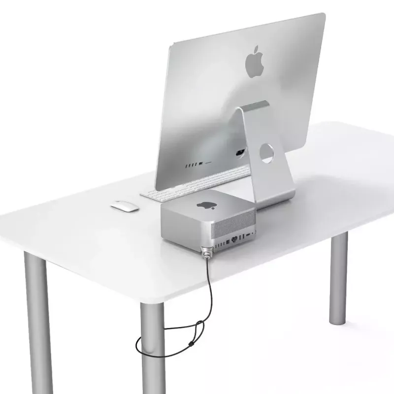 Compulocks Mac Studio Ledge Lock adapteris atslēdzams kabeļslēgs sudraba krāsā