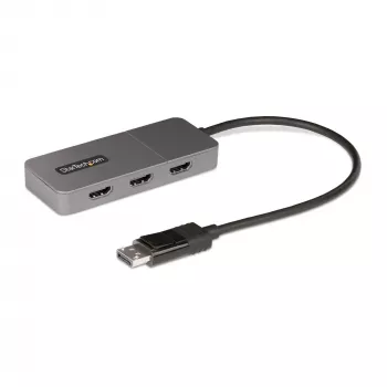 StarTech.com 3 portu MST centrmezgls - DisplayPort uz 3x HDMI, trīskārši 4K 60 Hz monitori, DP 1.4 vairāku monitoru video adapteris, 1 pēdas (30 cm) iebūvēts kabelis, USB barošana, tikai Windows