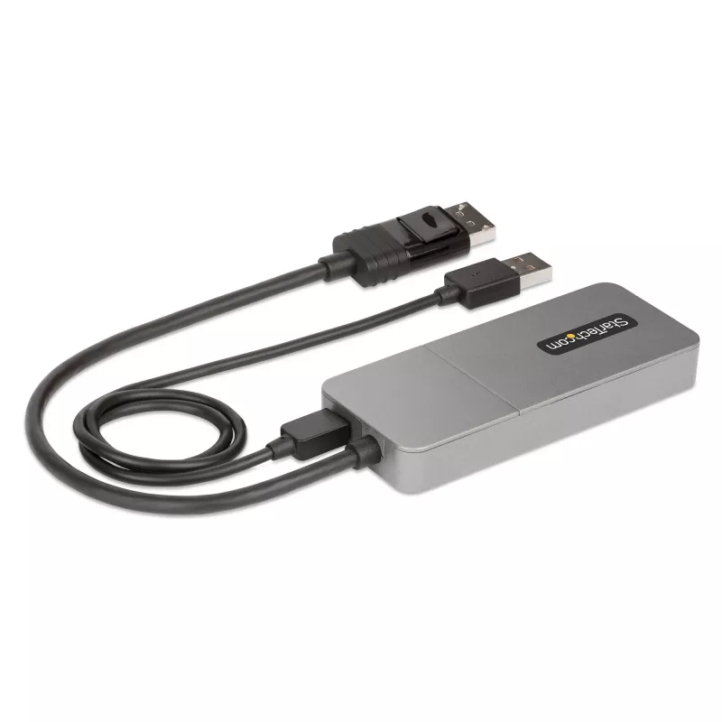 StarTech.com 3 portu MST centrmezgls - DisplayPort uz 3x HDMI, trīskārši 4K 60 Hz monitori, DP 1.4 vairāku monitoru video adapteris, 1 pēdas (30 cm) iebūvēts kabelis, USB barošana, tikai Windows