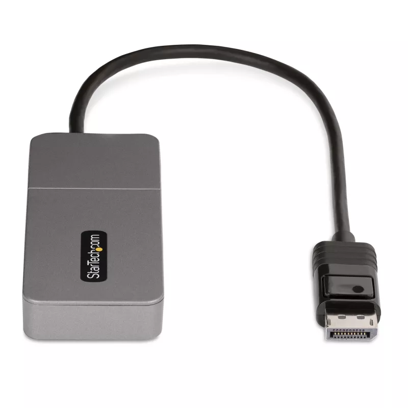 StarTech.com 3 portu MST centrmezgls - DisplayPort uz 3x HDMI, trīskārši 4K 60 Hz monitori, DP 1.4 vairāku monitoru video adapteris, 1 pēdas (30 cm) iebūvēts kabelis, USB barošana, tikai Windows