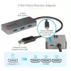 StarTech.com 3 portu MST centrmezgls - DisplayPort uz 3x HDMI, trīskārši 4K 60 Hz monitori, DP 1.4 vairāku monitoru video adapteris, 1 pēdas (30 cm) iebūvēts kabelis, USB barošana, tikai Windows