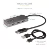 StarTech.com 3 portu MST centrmezgls - DisplayPort uz 3x HDMI, trīskārši 4K 60 Hz monitori, DP 1.4 vairāku monitoru video adapteris, 1 pēdas (30 cm) iebūvēts kabelis, USB barošana, tikai Windows