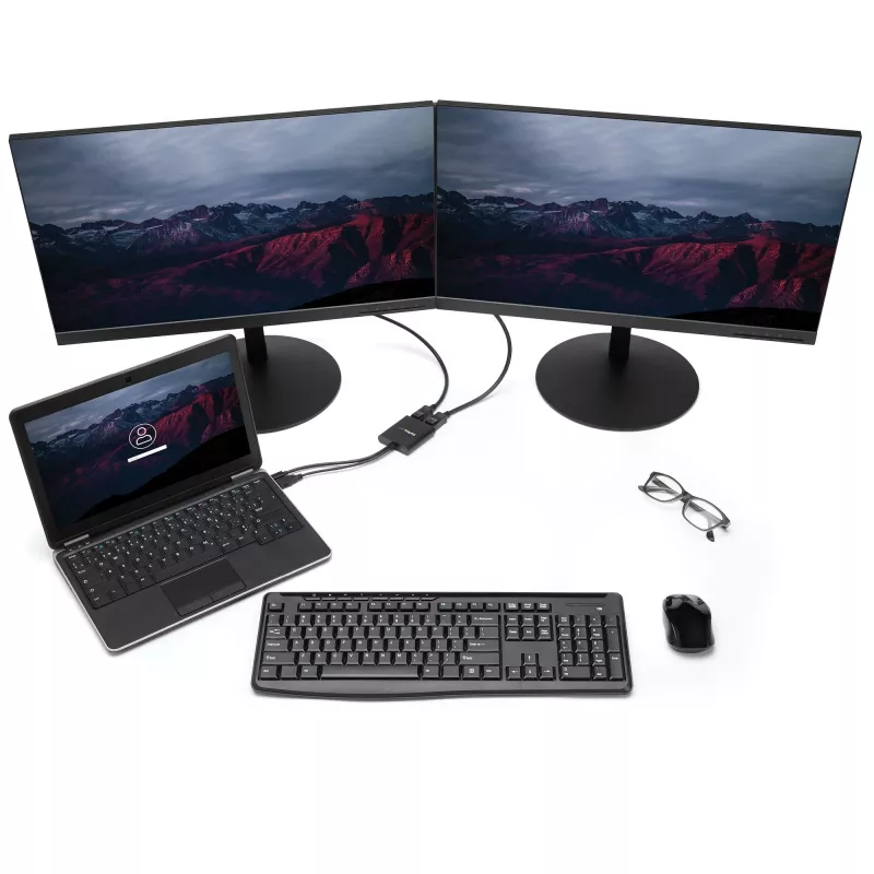 StarTech.com 2 portu vairāku monitoru adapteris - Mini DisplayPort uz 2x DisplayPort MST centrmezgls - Dual 4K 30Hz - video sadalītājs paplašinātai darbvirsmas režīmam tikai Windows datoros - mDP 1.2 uz 2x DP