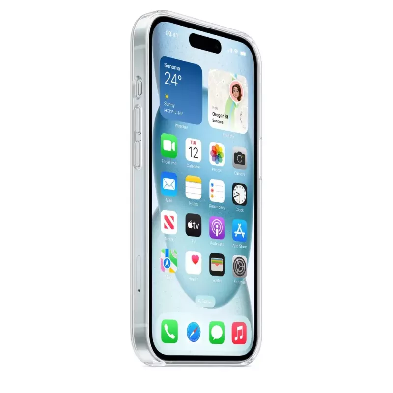 Aizsargapvalks iPhone 15, Apple, MagSafe, caurspīdīgs, PC, 6,1 collai