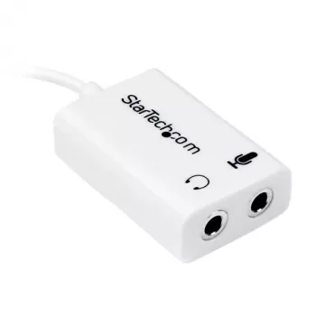 StarTech.com baltais austiņu adapteris austiņām ar atsevišķiem austiņu / mikrofona spraudņiem – 3,5 mm 4 pozīcijas uz 2x 3 pozīciju 3,5 mm vīrišķais/sieviešais