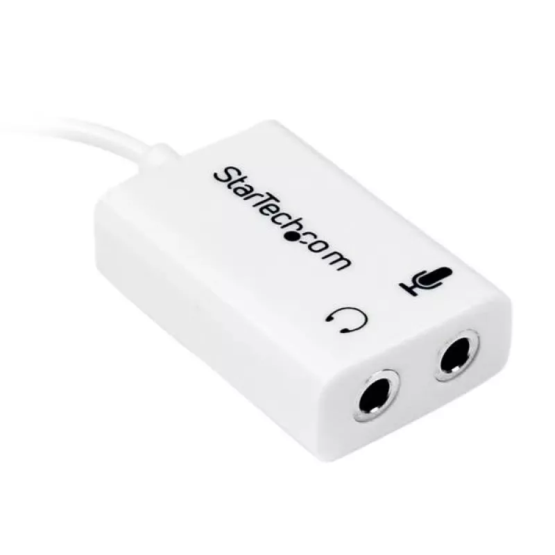 StarTech.com baltais austiņu adapteris austiņām ar atsevišķiem austiņu / mikrofona spraudņiem – 3,5 mm 4 pozīcijas uz 2x 3 pozīciju 3,5 mm vīrišķais/sieviešais