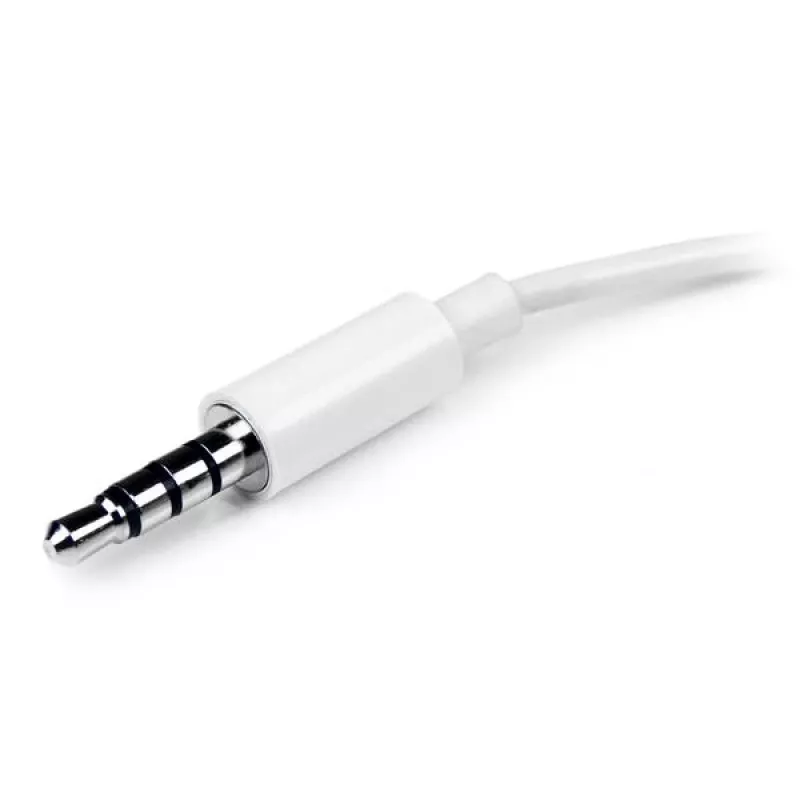 StarTech.com baltais austiņu adapteris austiņām ar atsevišķiem austiņu / mikrofona spraudņiem – 3,5 mm 4 pozīcijas uz 2x 3 pozīciju 3,5 mm vīrišķais/sieviešais