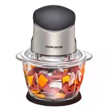 Elektriskais virtuves kombains Rommelsbacher MZ 400 — 1,0 L stikla bļoda, 400 W, nerūsējošā tērauda 4 spārnu asmens, melns