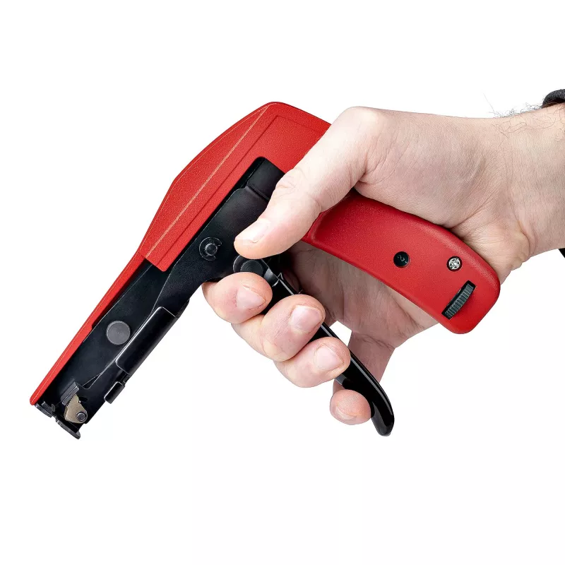 StarTech.com neilona kabeļu saišu pistole, rāvējslēdzēju saišu uzstādīšanas un griešanas instruments, rāvējslēdzēju saišu nospriegošanas/pievelkšanas ierīce, darbojas ar neilona rāvējslēdzēju saitēm 2,4 mm līdz 4,8 mm, TAA atbilstīgs