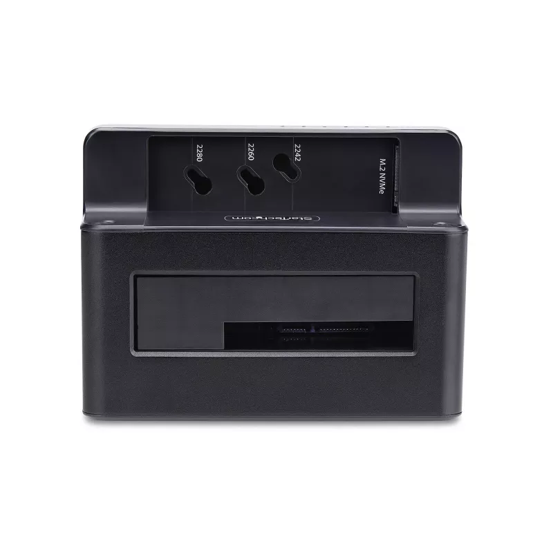 StarTech.com M.2 NVMe uz 2,5/3,5 collu SATA disku dublikators, divu vietu atsevišķs SSD klonētājs/disku dokstacija, divvirzienu NVMe uz SATA / SATA uz NVMe, līdz 27 GB/min, TAA