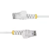 StarTech.com 15m balts plāns CAT6 Ethernet kabelis, bez aizķeršanās, 100 W PoE, UTP, LSZH, 28AWG tīra vara vads, plāns RJ45 tīkla savienojuma vads ar spriegojuma mazināšanas elementiem, individuāli testēts