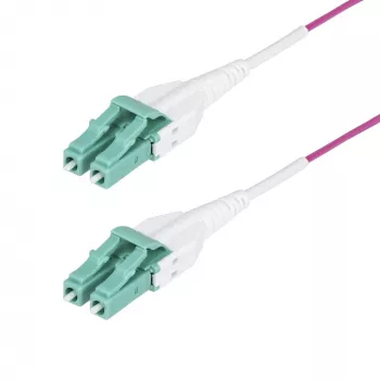 StarTech.com 7m (23 ft) LC–LC (UPC) OM4 daudzmodu optiskais kabelis, Erika Violet, 50/125 µm, 40G/100G, LOMMF/VCSEL, Uniboot optiskais ielāps, OFNR Riser klase