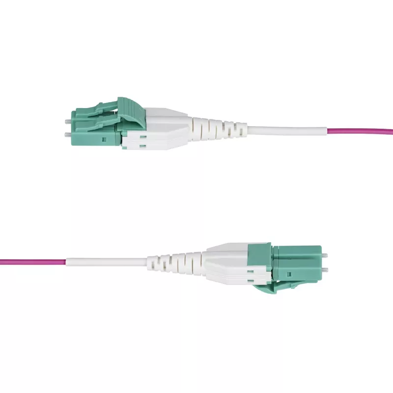 StarTech.com 7m (23 ft) LC–LC (UPC) OM4 daudzmodu optiskais kabelis, Erika Violet, 50/125 µm, 40G/100G, LOMMF/VCSEL, Uniboot optiskais ielāps, OFNR Riser klase