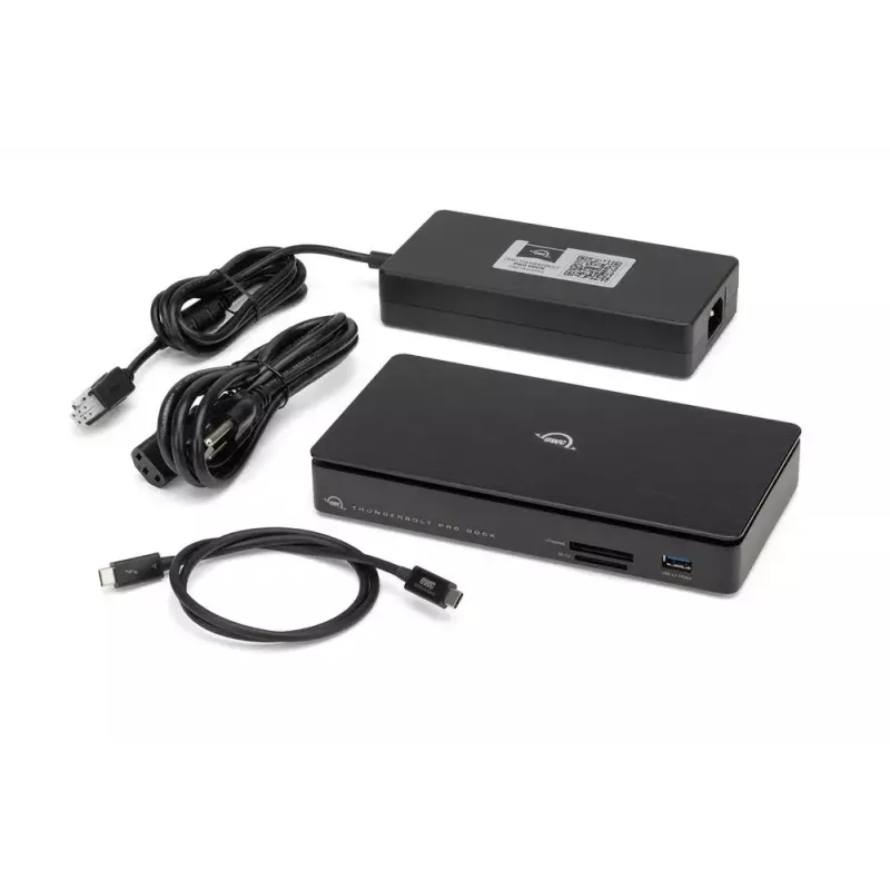 OWC Thunderbolt Pro Dock vadu Thunderbolt 3 melns 85 W strāvas padeve 40 Gbit/s