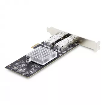 StarTech.com 2-Port GbE SFP tīkla karte, PCIe 2.0 x1, Intel I350-AM2 2x 1GbE kontrolieris, 1000BASE varš/optiskā šķiedra, divu portu Gigabit Ethernet NIC, galddatoru/serveru aizmugures paneļi - saderīga ar Windows un Linux
