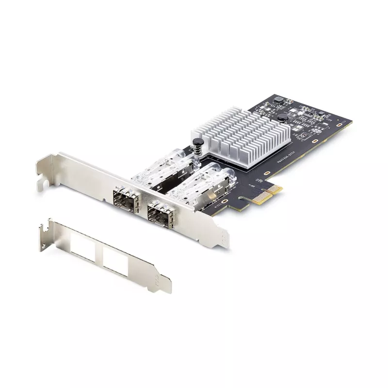 StarTech.com 2-Port GbE SFP tīkla karte, PCIe 2.0 x1, Intel I350-AM2 2x 1GbE kontrolieris, 1000BASE varš/optiskā šķiedra, divu portu Gigabit Ethernet NIC, galddatoru/serveru aizmugures paneļi - saderīga ar Windows un Linux