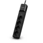 CyberPower P0420SUD0-DE pārsprieguma aizsargs melns 4 maiņstrāvas rozetes 200–250 V 1,8 m
