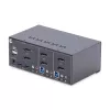 StarTech.com 2-portu divu monitoru DisplayPort KVM slēdzis, 4K 60Hz, 2x USB 5Gbps centrmezgla pieslēgvietas, 2x USB 2.0 HID pieslēgvietas, karsto taustiņu un pogas pārslēgšana, atbilst TAA – ESD 3. līmeņa aizsardzība