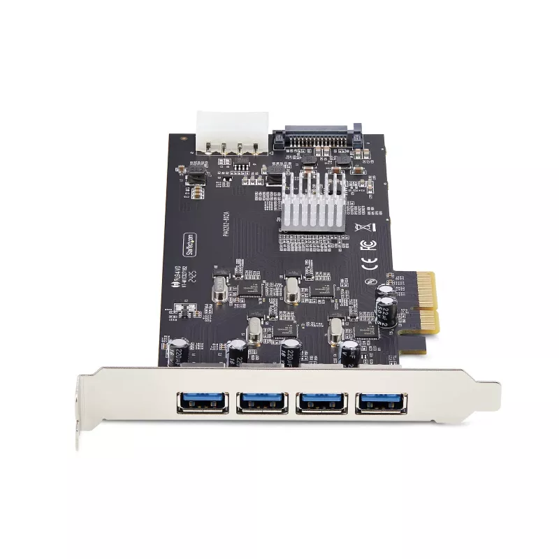 StarTech.com 4-Port USB PCIe Card, USB 3.2 5Gbps, PCI Express paplašinājuma karte ar 4 neatkarīgiem USB kontrolleriem, 4 USB-A pieslēgvietas, Windows/macOS/Linux