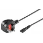 Microconnect PE090718 strāvas kabelis Melns 1,8 m Strāvas kontaktdakša G tips C7 savienotājs