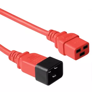 Microconnect PE2019R09 strāvas kabelis, sarkans, 0,9 m, C20 savienotājs, C19 savienotājs