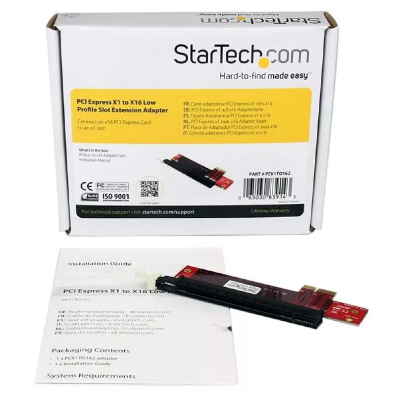 StarTech.com PCI Express X1 uz X16 zema profila slota pagarinājuma adapteris