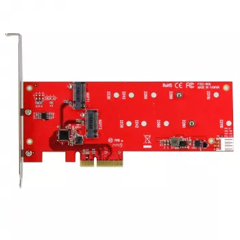 StarTech.com 2x M.2 SATA SSD kontrollera karte - PCIe, PCIe, M.2, pilna augstuma / zema profila, PCI 2.0, sarkana, CE, FCC, TAA