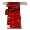 StarTech.com 2x M.2 SATA SSD kontrollera karte - PCIe, PCIe, M.2, pilna augstuma / zema profila, PCI 2.0, sarkana, CE, FCC, TAA