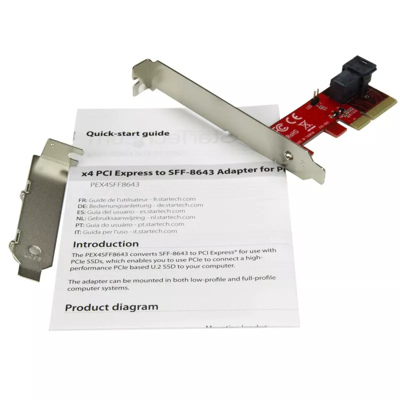 StarTech.com x4 PCI Express uz SFF-8643 adapteris PCIe NVMe U.2 SSD