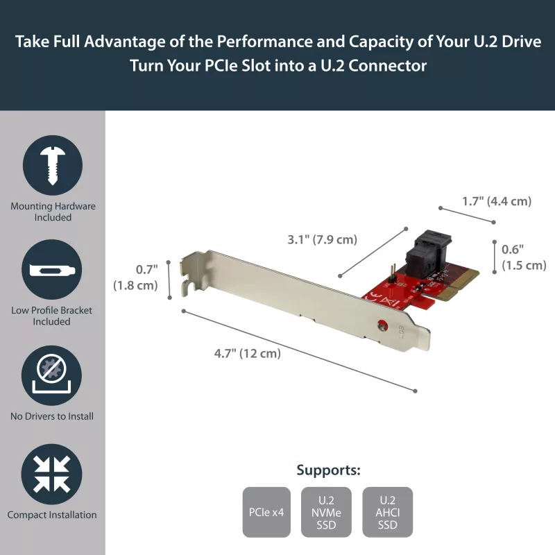 StarTech.com x4 PCI Express uz SFF-8643 adapteris PCIe NVMe U.2 SSD