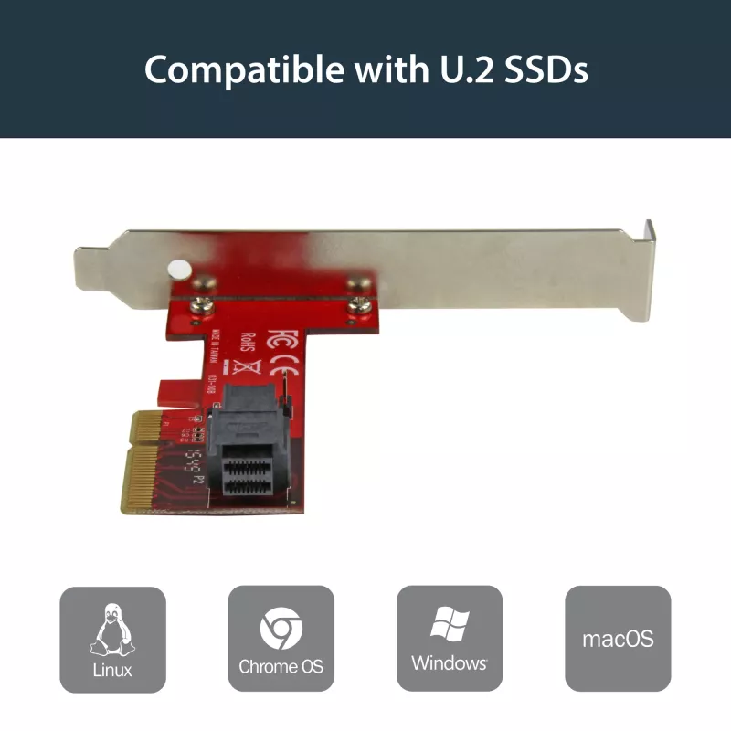 StarTech.com x4 PCI Express uz SFF-8643 adapteris PCIe NVMe U.2 SSD