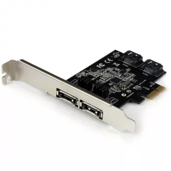 StarTech.com 2 Portu PCI Express SATA 6 Gbps eSATA kontrollera karte - Divu portu PCIe SATA III karte - 2 iekš./2 ār.