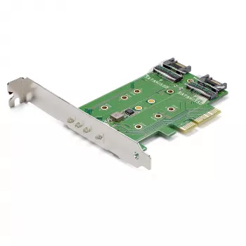 StarTech.com 3 portu M.2 SSD (NGFF) adaptera karte - 1 x PCIe (NVMe) M.2, 2 x SATA III M.2 - PCIe 3.0