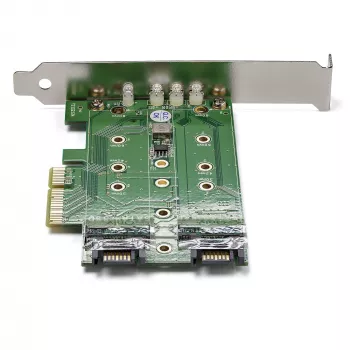 StarTech.com 3 portu M.2 SSD (NGFF) adaptera karte - 1 x PCIe (NVMe) M.2, 2 x SATA III M.2 - PCIe 3.0