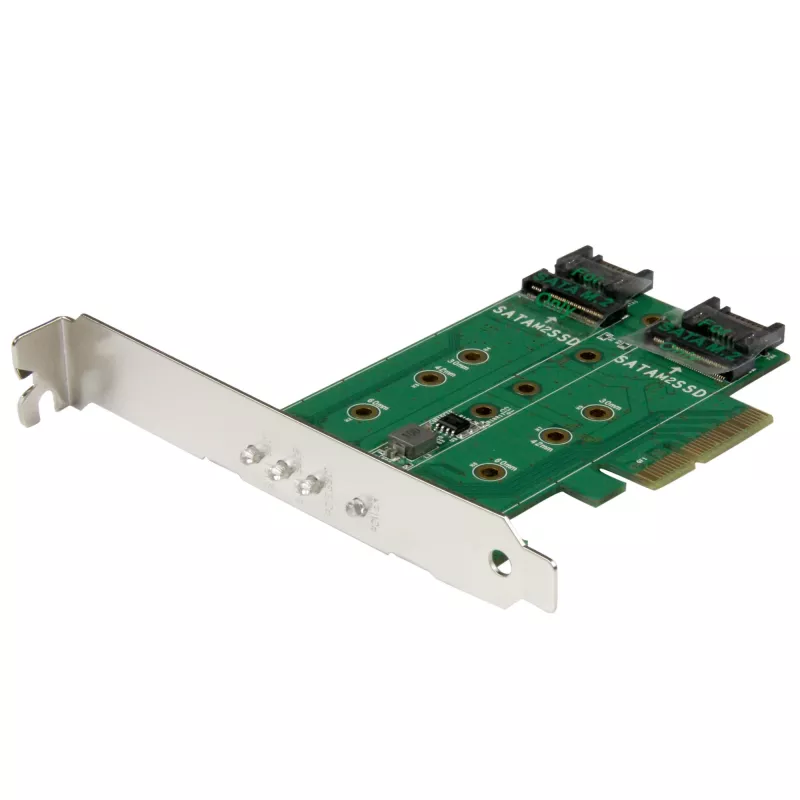 StarTech.com 3 portu M.2 SSD (NGFF) adaptera karte - 1 x PCIe (NVMe) M.2, 2 x SATA III M.2 - PCIe 3.0